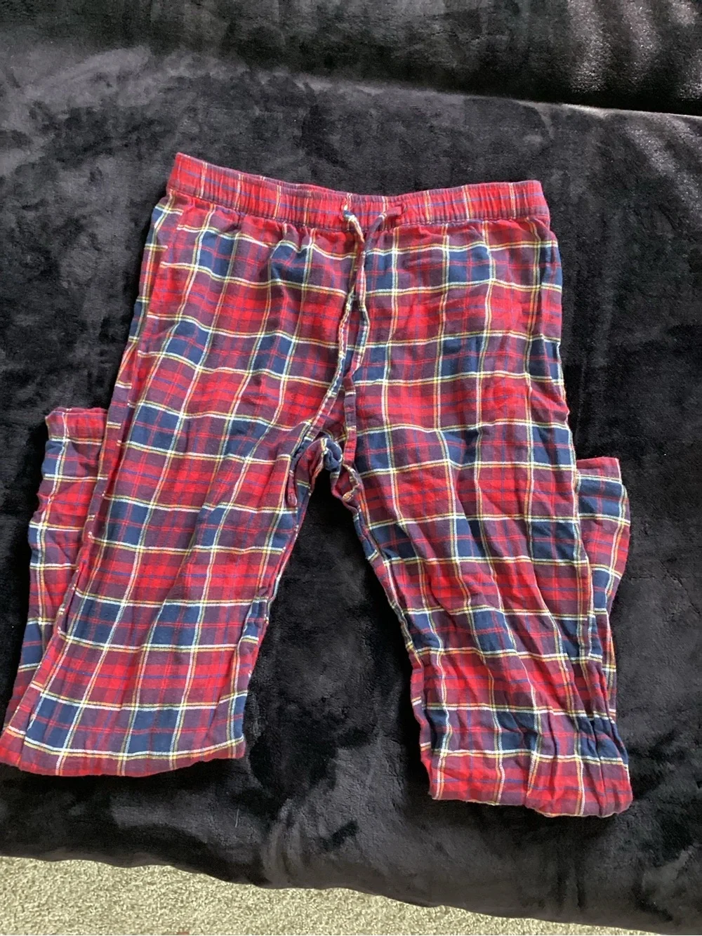 GAP Red and Navy Plaid Flannel Pants